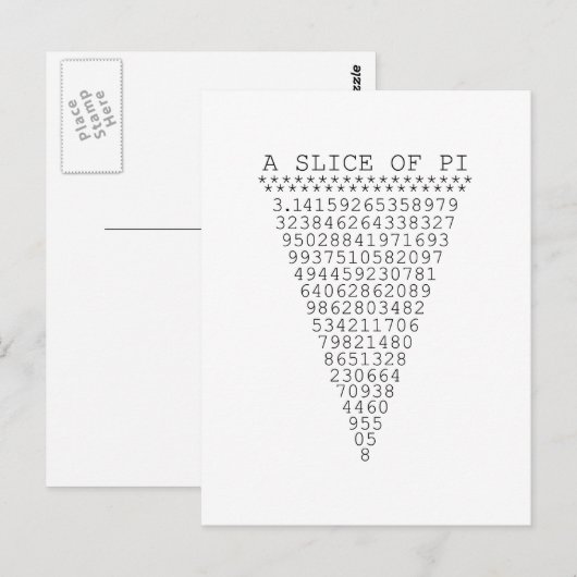 Een stukje pi-cijfers briefkaart (Voorkant / Achterkant)