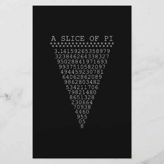 Een stukje pi-cijfers briefpapier (Voorkant)