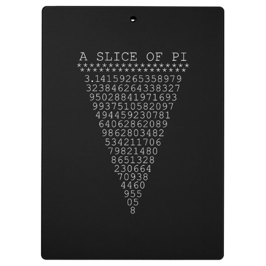 Een stukje pi-cijfers klembord (Achterkant)