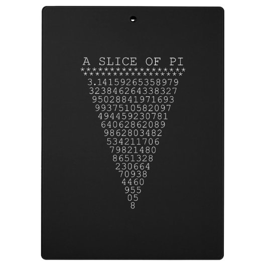 Een stukje pi-cijfers klembord (Achterkant)