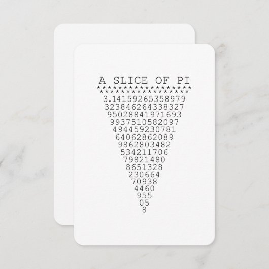 Een stukje Pi-nummers (Voorkant / Achterkant)