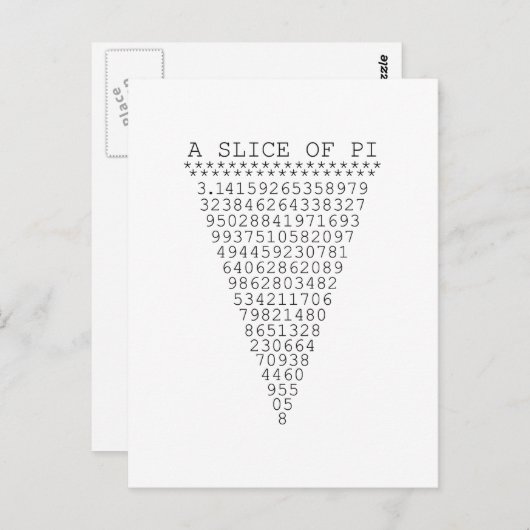 Een stukje Pi-nummers Briefkaart (Voorkant / Achterkant)