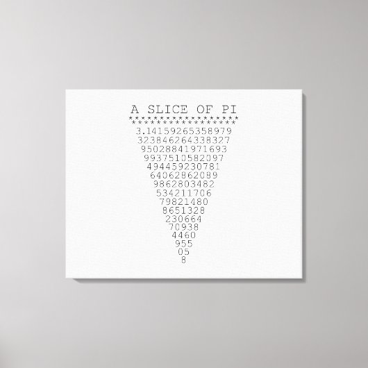 Een stukje Pi-nummers Canvas Afdruk (Voorkant)