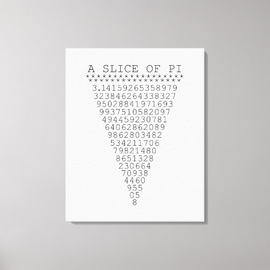 Een stukje Pi-nummers Canvas Afdruk (Voorkant)