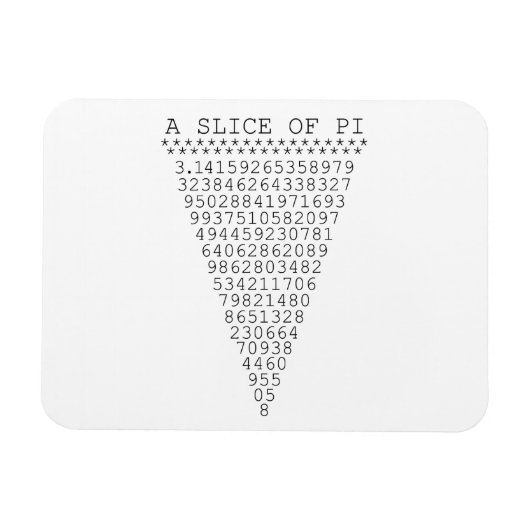 Een stukje Pi-nummers Magneet (Horizontaal)