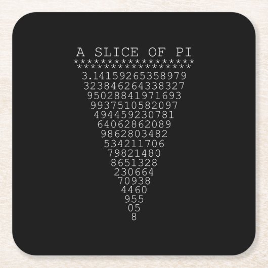 Een stukje Pi Typografie Kartonnen Onderzetters (Voorkant)