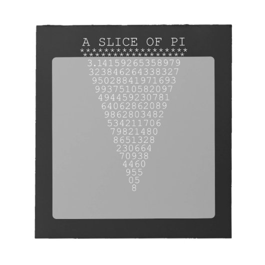 Een stukje Pi Typografie Notitieblok (Voorkant)