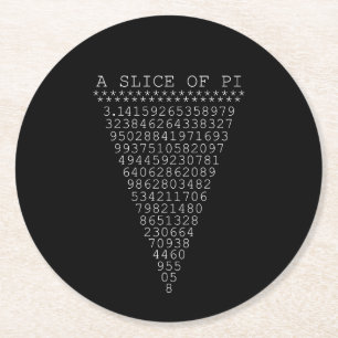 Een stukje Pi Typografie Ronde Kartonnen Onderzetter