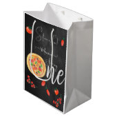 Een stukje plezier, eerste pizza verjaardag medium cadeauzakje (Voorkant Gekanteld)