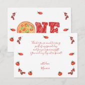 Een stukje plezier, eerste verjaardag bedankkaart (Voorkant / Achterkant)