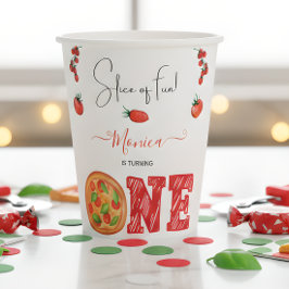 Een stukje plezier, eerste verjaardag papieren bekers
