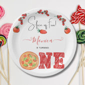 Een stukje plezier, eerste verjaardag papieren bordje