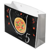 Een stukje plezier, pizza verjaardag groot cadeauzakje (Achterkant Gekanteld)