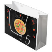 Een stukje plezier, pizza verjaardag groot cadeauzakje (Voorkant Gekanteld)
