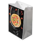 Een stukje plezier, pizza verjaardag medium cadeauzakje (Achterkant Gekanteld)