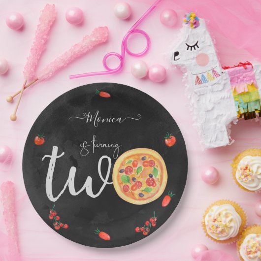 Een stukje plezier, tweede verjaardag papieren bordje (Feest)