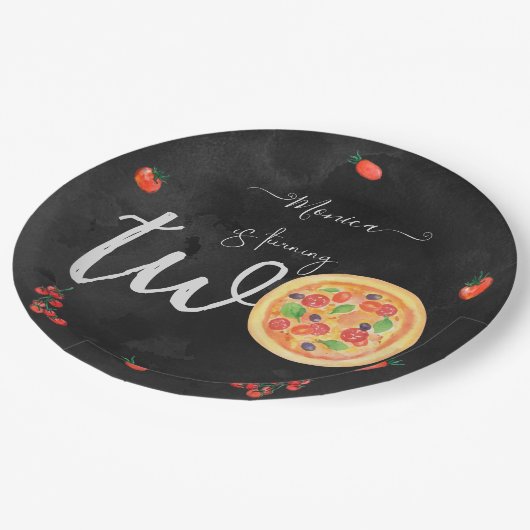 Een stukje plezier, tweede verjaardag papieren bordje (Gekanteld)