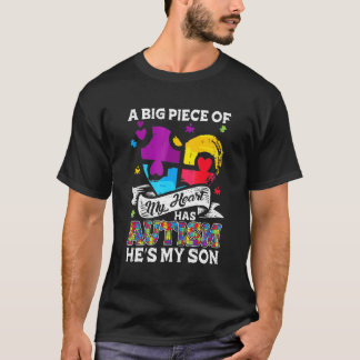 Een stukje van mijn hart heeft autisme, mijn zoon t-shirt