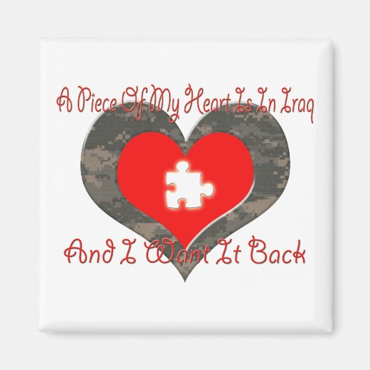 Een stukje van mijn hart zit in Irak Magneet (Voorkant)