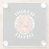 Een stutworst-hond zijn glazen onderzetter (Achterkant)