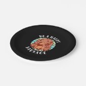 Een stutworst-hond zijn papieren bordje (Gekanteld)