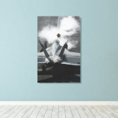 Een stuurhutregisseur signaleert een F/A-18F Canvas Afdruk (Insitu (Houten vloer))