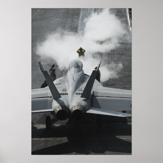 Een stuurhutregisseur signaleert een F/A-18F Poster (Voorkant)