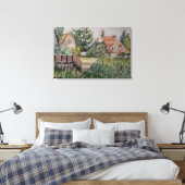 Een stuwdam in Sandwich, Engeland, aquarel Canvas Afdruk (Insitu (Slaapkamer))