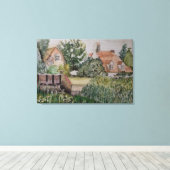 Een stuwdam in Sandwich, Engeland, aquarel Canvas Afdruk (Insitu (Houten vloer))