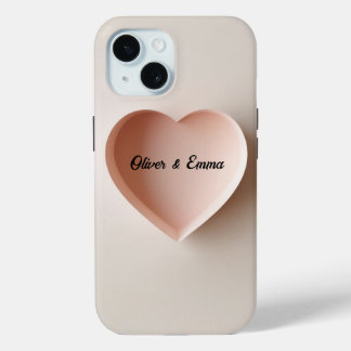 Een subtiel minimalistisch hart iPhone 15 case