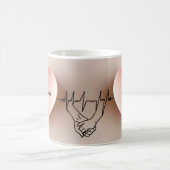 Een subtiel minimalistisch hart koffiemok (Center)