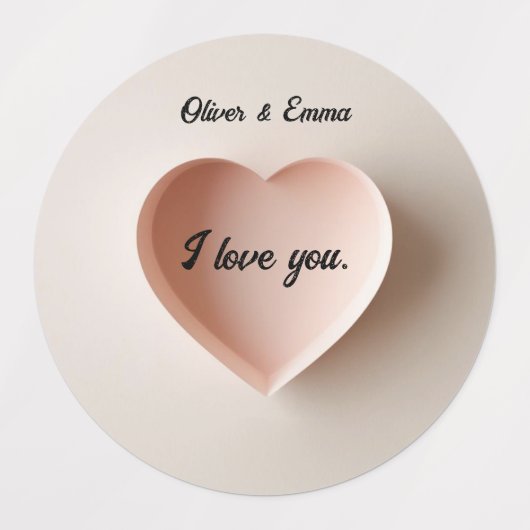 Een subtiel minimalistisch hart. labels (Design 2)