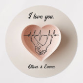 Een subtiel minimalistisch hart. labels (Design 1)