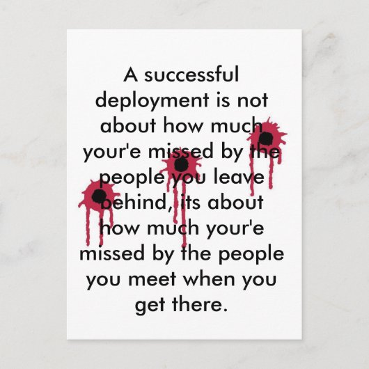 Een succesvolle implementatie/BLOODY BULLET HOLEN Briefkaart (Voorkant)