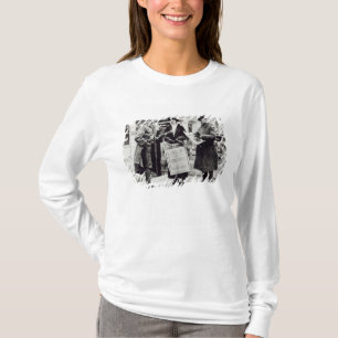 Een Suffragette die kranten verkoopt aan twee T-shirt