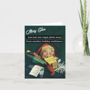 Eén Sugar Plum verwijderd van een andere vakantie- Feestdagen Kaart