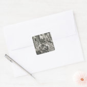 Een suikerfabriek en de productie van suiker vierkante sticker (Envelop)