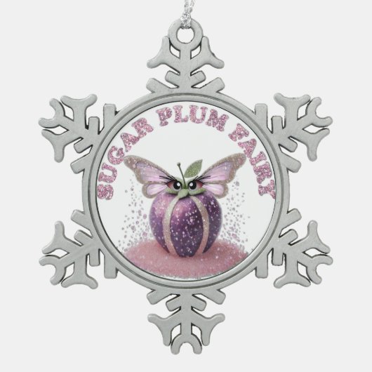 Een suikerpruimenfee tin sneeuwvlok ornament (Voorkant)
