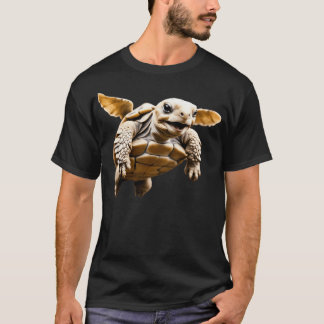 Een Sulcata schildpad vliegt met een lachend gezic T-shirt