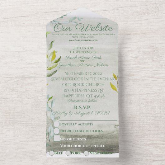 Een Summers Tale Waterverf All In One Uitnodiging (Binnen)