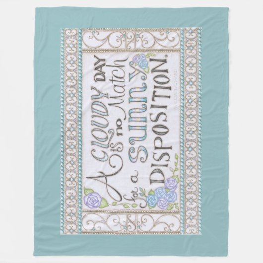 Een Sunny Disposition Fleece Deken (Zee Foam) (Voorkant)