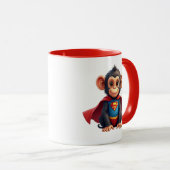 Een superheld aap met haar cape. mok (Voorkant rechts)