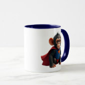 Een superheld aap met haar cape. mok (Voorkant rechts)