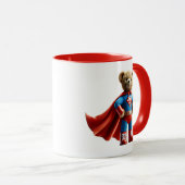 Een superheld beer met een pluche. mok (Voorkant rechts)