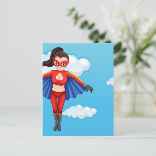 Een superheld briefkaart (Staand voorkant)