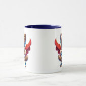 Een superheld hond met een schild in cartoonstijl. mok (Midden)