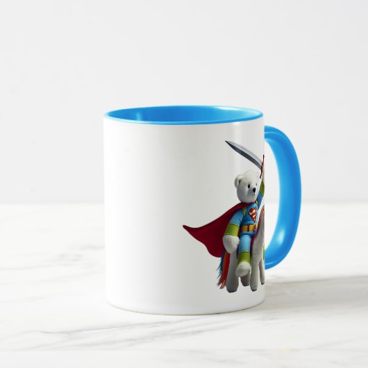 Een superheld in de vlucht. mok (Voorkant rechts)