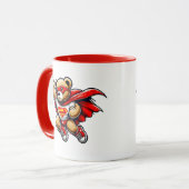 Een superheld in de vlucht. mok (Voorkant links)