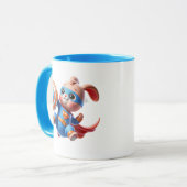 Een superheld konijn met zijn schild. mok (Voorkant links)