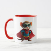 Een superheld muis met rood en masker. mok (Links)